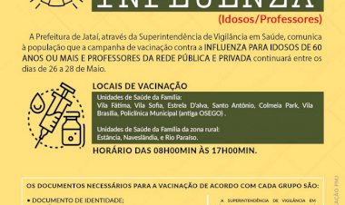 Vacinação contra Influenza continua para idosos e professores