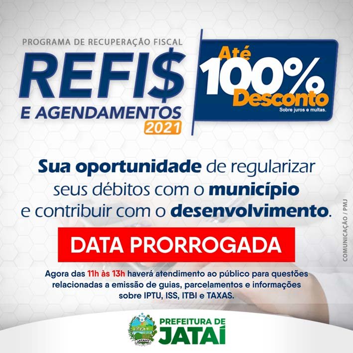 Prefeitura prorroga prazo para adesão ao REFIS 2021