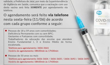 COVID-19: Agendamento via telefone para vacinação continua nesta sexta (11/06)