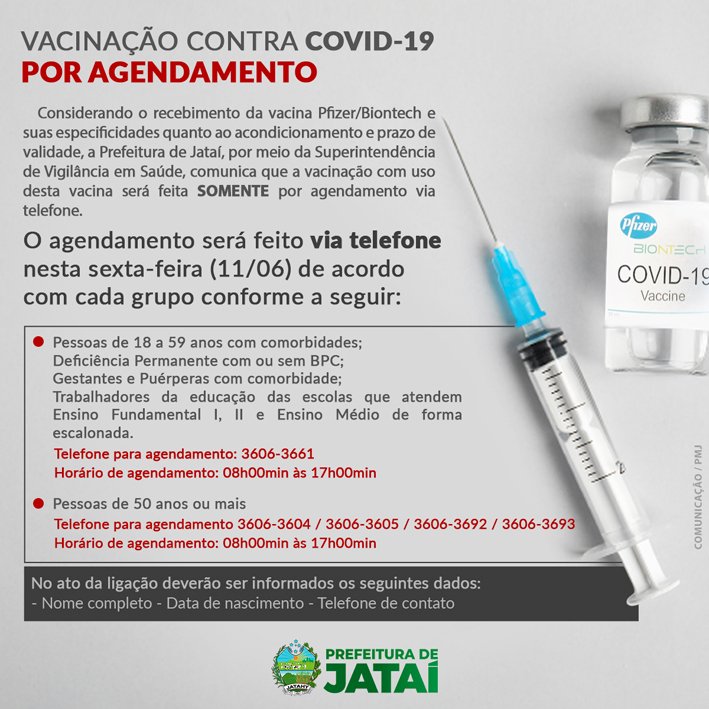 COVID-19: Agendamento via telefone para vacinação continua nesta sexta (11/06)