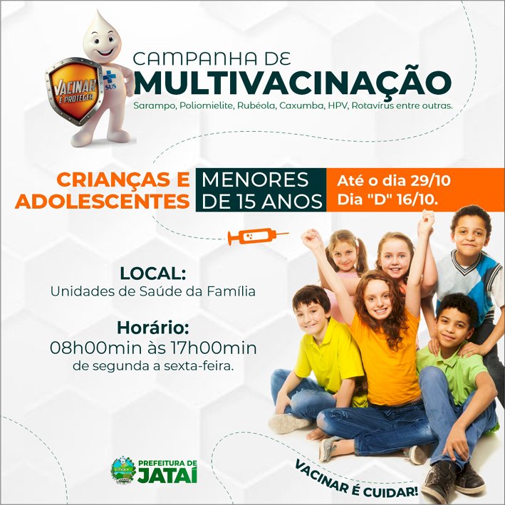 CAMPANHA DE MULTIVACINAÇÃO PARA CRIANÇAS E ADOLESCENTES MENORES DE 15 ANOS