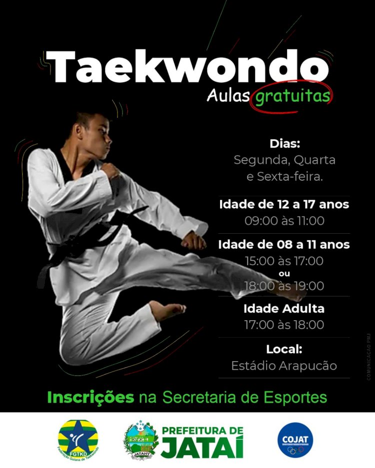 Taekwondo: Secretaria de Esporte abre inscrições para aulas gratuitas