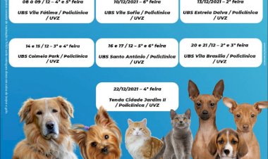 CAMPANHA ANTIRRÁBICA ANIMAL 2021 – CRONOGRAMA DE VACINAÇÃO