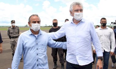 Prefeito Humberto Machado recebe governador Ronaldo Caiado em Jataí