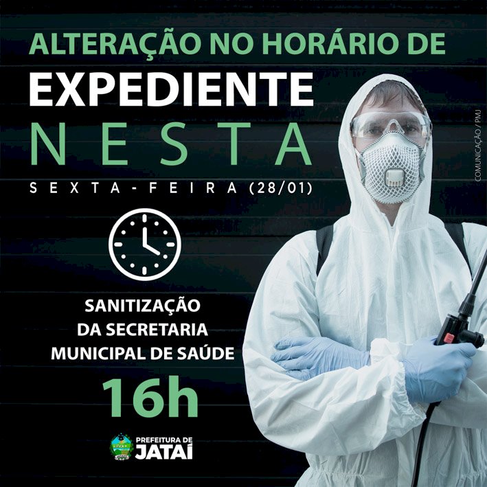 COMUNICADO | SANITIZAÇÃO NA SEDE DA SECRETARIA MUNICIPAL DE SAÚDE NESTA SEXTA-FEIRA