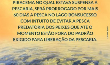 Piracema: Pesca no Lago Bonsucesso continua suspensa | Folha no Sudoeste