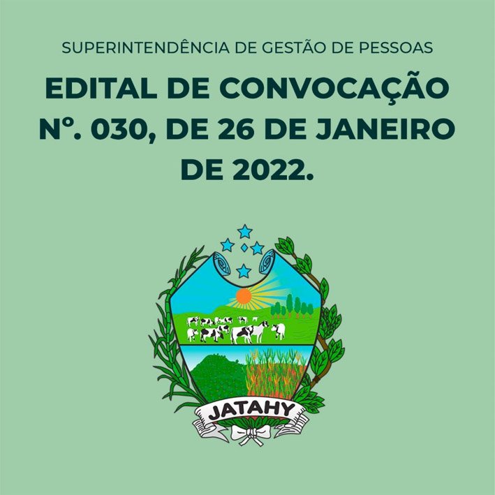 Prefeitura de Jataí convoca aprovados no concurso público aberto pelo Edital nº. 001/2019