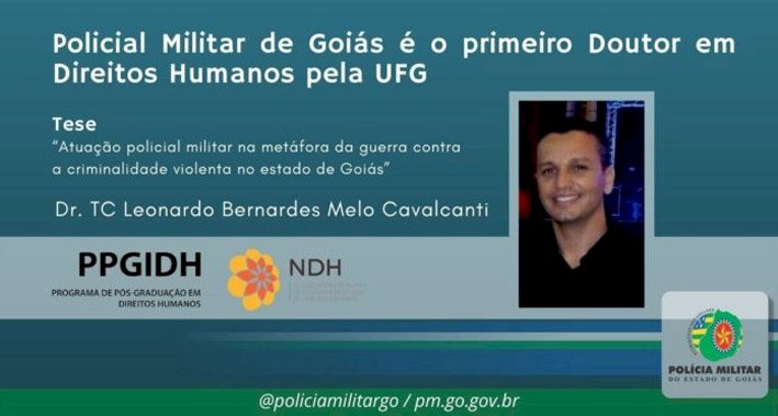 Policial Militar de Goiás é o primeiro doutor em Direitos Humanos pela UFG