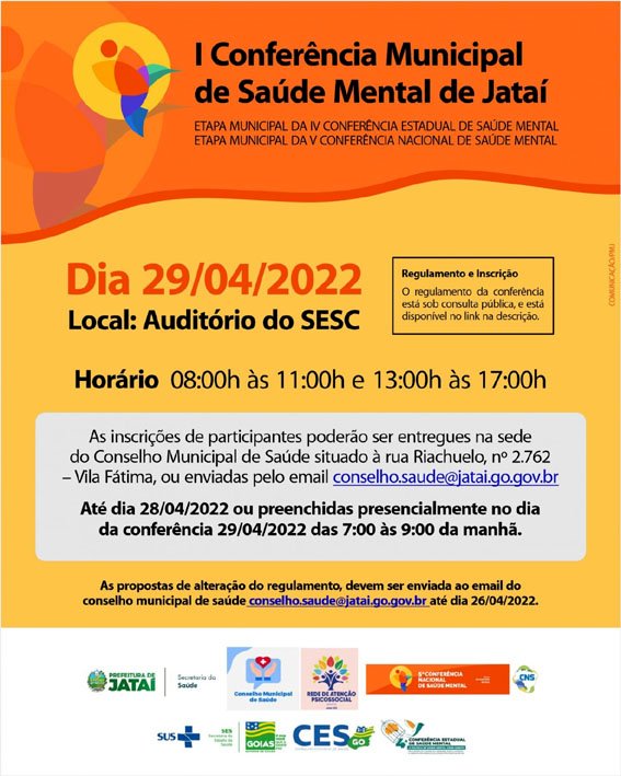 I Conferência Municipal de Saúde Mental de Jataí