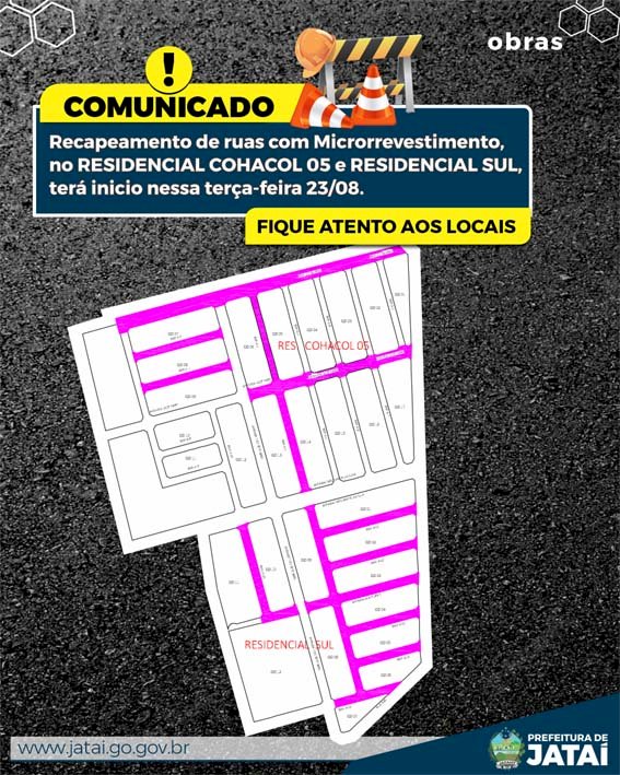 Recapeamento em Microrrevestimento será iniciado no bairro Cohacol 05 e Residencial Sul