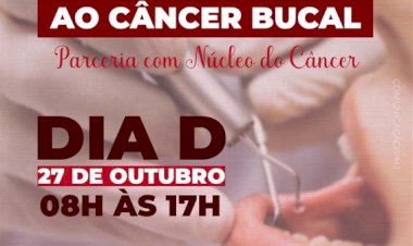 Campanha de Combate ao Câncer Bucal será realizada no próximo dia 27