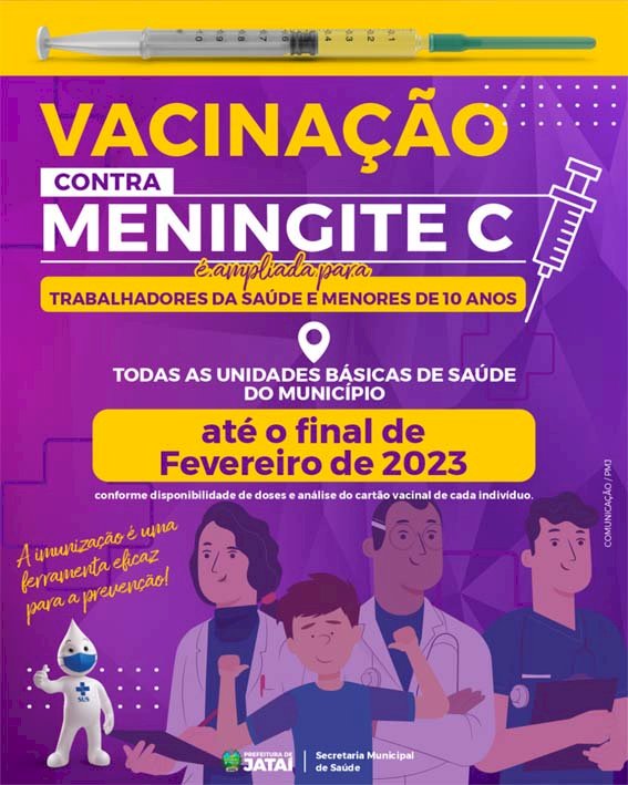 Vacinação contra a meningite C é ampliada para trabalhadores da saúde e menores de 10 anos