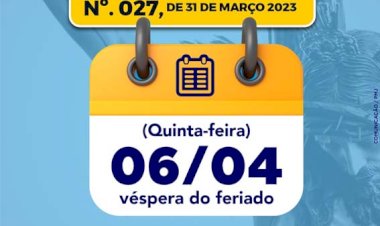 Prefeitura decreta ponto facultativo nas repartições públicas municipais na quinta-feira
