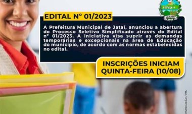 Começam nesta quinta-feira (10/08) as Inscrições para o Processo Seletivo Simplificado da Educação Municipal