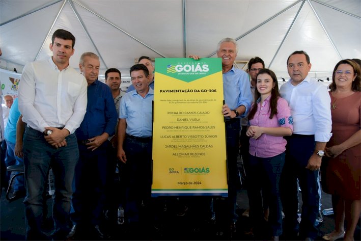 Mineiros: Caiado inaugura pavimentação nas GOs 306 e 341