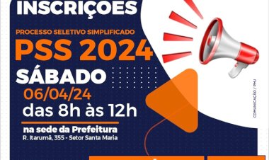Atenção: Inscrições para o Processo Seletivo Simplificado terminam neste final de semana