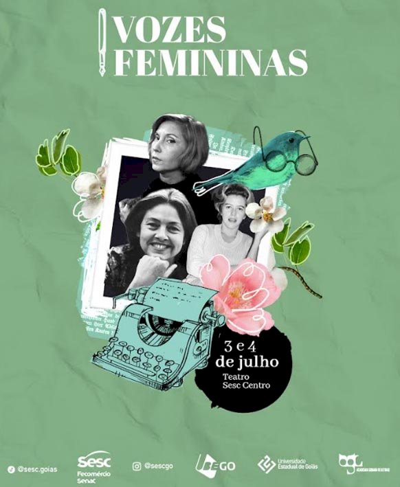 Sesc Goiás promove evento literário “Vozes Femininas” celebrando Clarice Lispector, Hilda Hilst e Adélia Prado