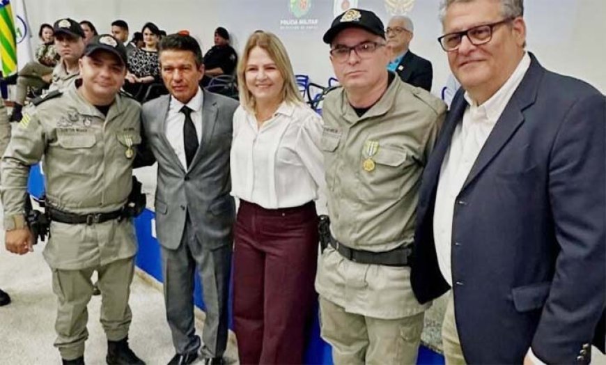 Prefeito Aleomar Rezende homenageia policiais militares em Mineiros