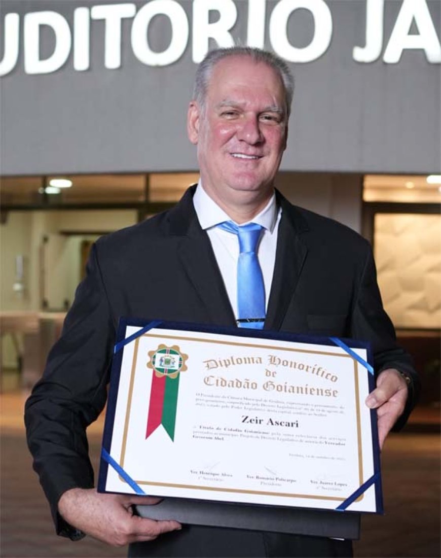 Presidente da Sicredi Cerrado GO recebe título de Cidadão Goianiense