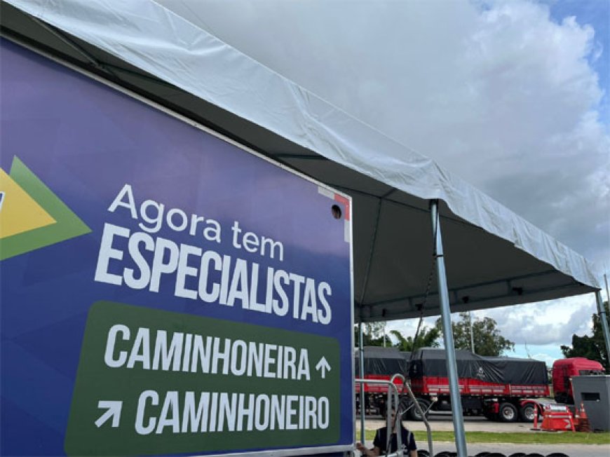 AGORA TEM ESPECIALISTAS: Para atender caminhoneiras e caminhoneiros, Ministério da Saúde leva para rodovia de Goiás unidade móvel com vacinação, exames e consultas