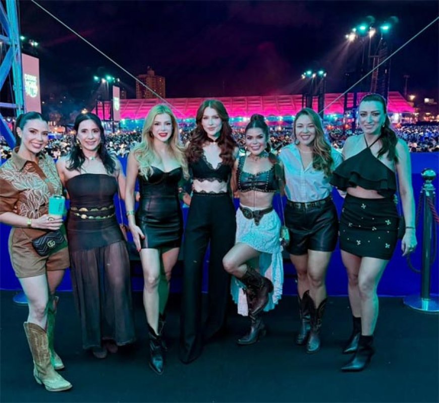 Thays Jubé prestigia show de Henrique e Juliano e mantém conexão com o público em Goiânia